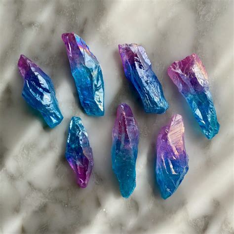 Aqua Aura - Blue and Purple Aqua Aura Quartz - Minera Emporium Crystal & Mineral Shop