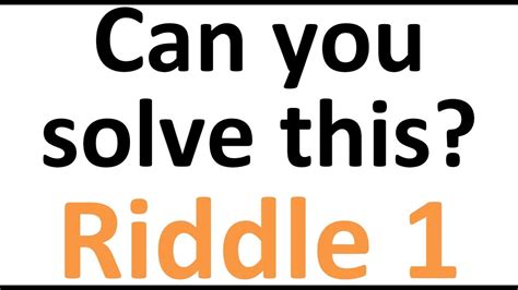 Can you solve this? Riddle Nr. 1 in my "Hardest Riddle Collection"! - YouTube