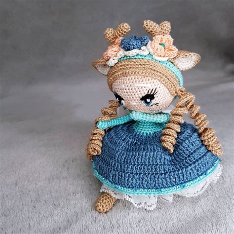 Crochet Amigurumi Pattern of Baby Deer in Blue Crochet Doll - Etsy