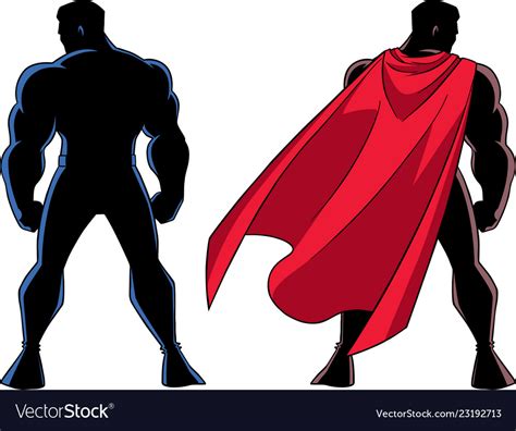 Superhero back silhouette Royalty Free Vector Image