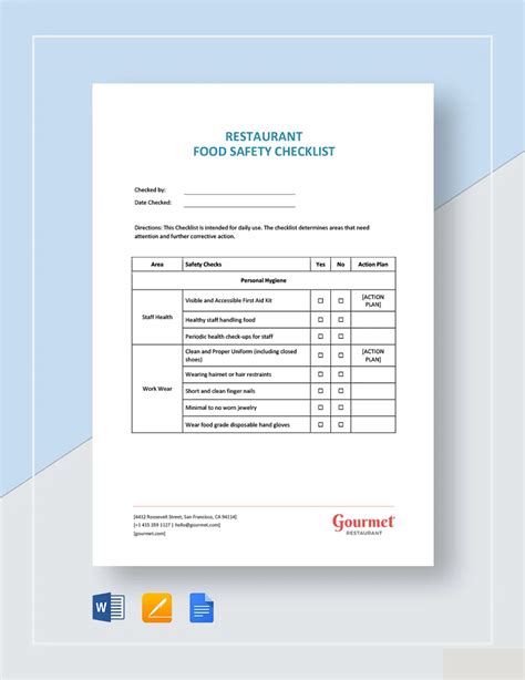 Food Sanitation Inspection Checklist