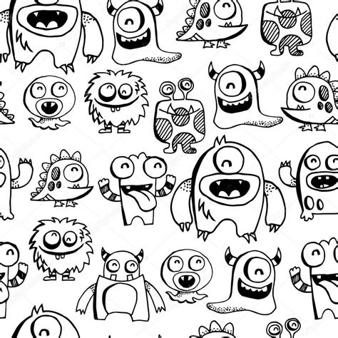 a large group of cartoon monsters with different facial expressions and ...