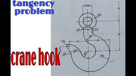 tangency problem| crane hook | engineering and technical drawing - YouTube