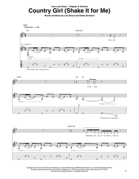 Country Girl (Shake It For Me) by Luke Bryan - Guitar Tab - Guitar Instructor