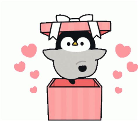 Penguin Gift GIF - Penguin Gift Surprise - Discover & Share GIFs