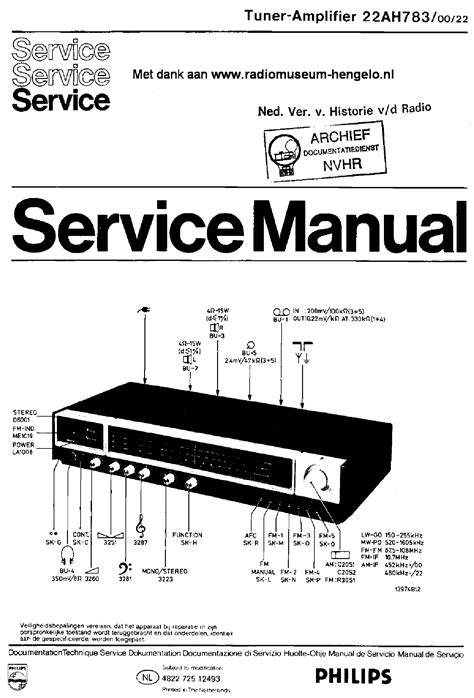 PHILIPS 22AH783-00-22 STEREO TUNER-AMPLIFIER SM Service Manual download ...