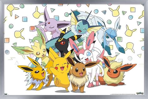 Trends International Pokemon Pikachu, Eevee, And Its Evolutions Wall ...