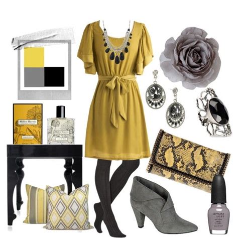 Yellow, Gray & Black, created by #kroberts617 on #polyvore. #fashion #style Stella McCartney ...