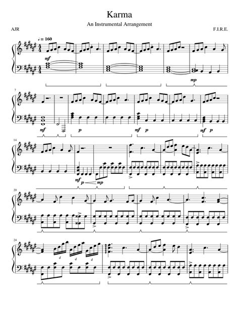 AJR – Karma Sheet music for Piano (Solo) | Musescore.com