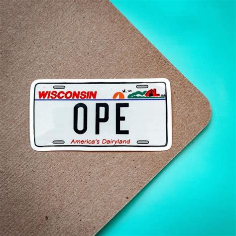 Wisconsin License Plate Sticker OPE Wisconsin Sticker | Etsy in 2021 ...