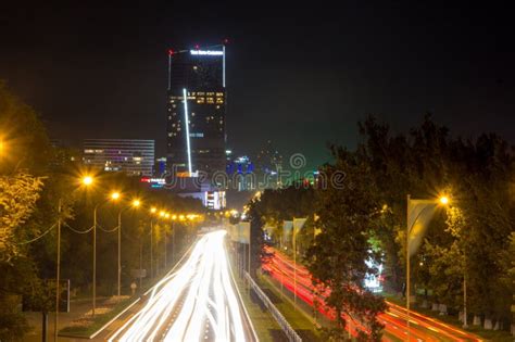 ALMATY, KAZAKHSTAN - MAY 6: Almaty City Night View, Al-Farabi Av ...