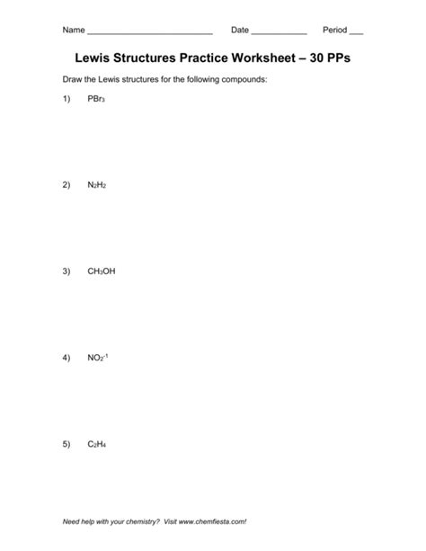 Lewis Dot Structure Practice Worksheet — db-excel.com