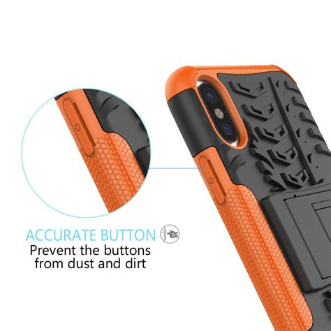 iPhone X Stand Case iPhone X Orange Case Moment Dextrad [Builtin Kickstand][Nonslip Design] Dual ...