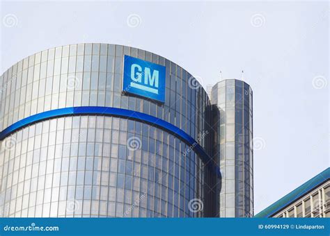 GM Building Headquarters in Downtown Detroit Editorial Stock Image - Image of motors, logo: 60994129