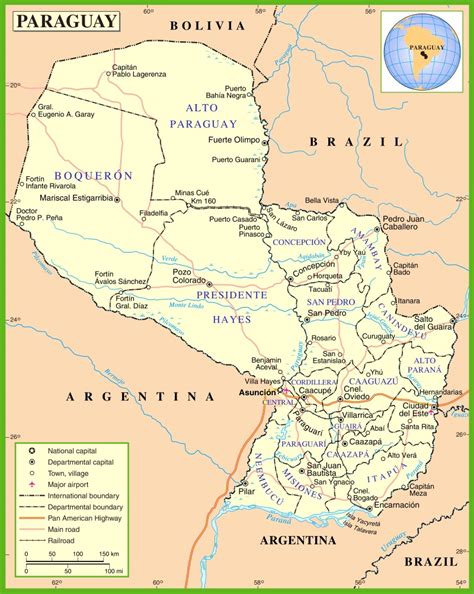 Paraguay road map - Ontheworldmap.com