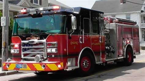 Attleboro, MA Fire Department Engine 2 Responding - YouTube