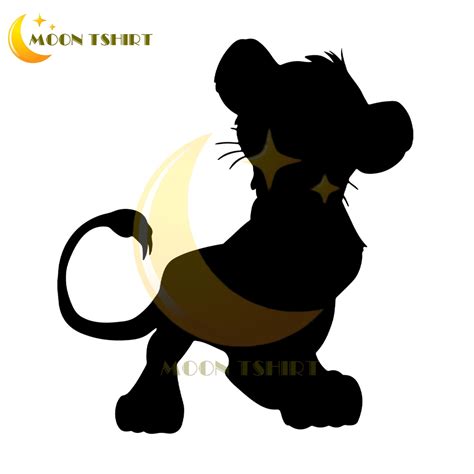 Cartoon Lion King Simba Black Silhouette Vector SVG | Inspire Uplift