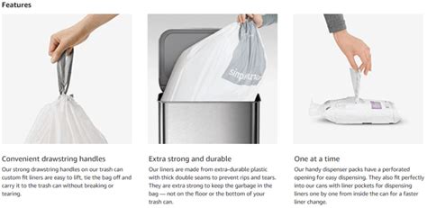 Simplehuman Trash Can Liners - Custom Fit Drawstring Bags