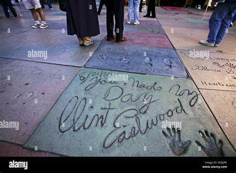 Clint Eastwood´s handprints in the concrete of the Grauman´s Chinese Stock Photo: 60053467 - Alamy