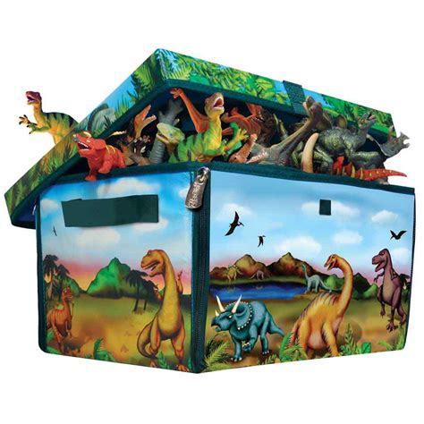 Amazon.com: Neat-Oh! ZipBin 160 Dinosaur Collector Toy Box & Playset w/ 2 Dinosaurs: Toys & Games