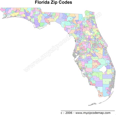 Printable Florida Zip Code Map