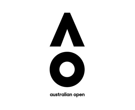 Australian Open Logo Symbol With Name Black Tournament Tennis The ...