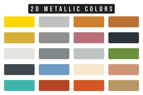 Metallic color palette scheme set vector illustration 34132407 Vector ...