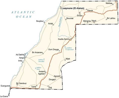 Map of Western Sahara - GIS Geography