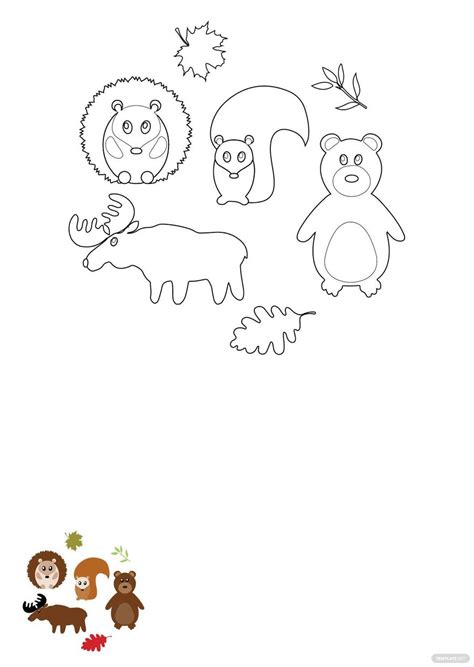 Fall Animals Coloring Pages in PDF - Download | Template.net