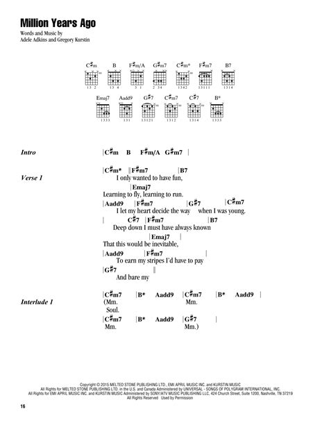 Million Years Ago by Adele - Guitar Chords/Lyrics - Guitar Instructor