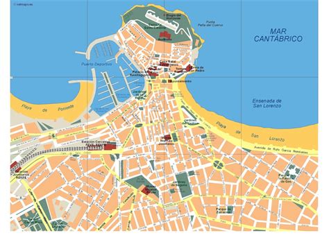 Gijon Vector map. Eps Illustrator Map | A vector eps maps designed by our cartographers named ...