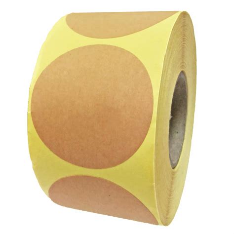 Round Kraft Labels Stickers Roll - TownStix