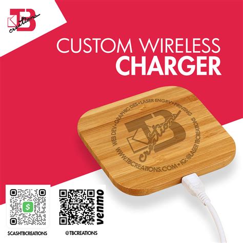 Custom Wooden Wireless Charger - TB Creations