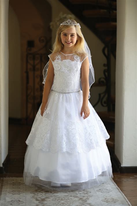 Layered Lace First Communion Dress 7 | Clergy Apparel - Church Robes