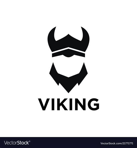 Simple negative space viking logo design template Vector Image