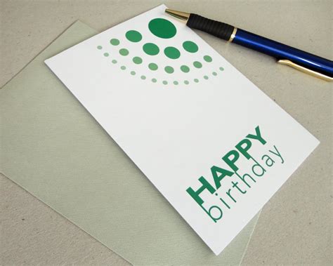 Happy Birthday Card Green Birthday Card Geometric Greeting - Etsy