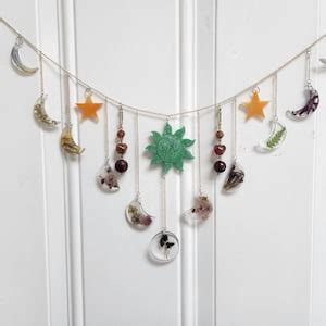 Moon Phases, Sun, and Stars Hanging Wall Suncatcher - Etsy