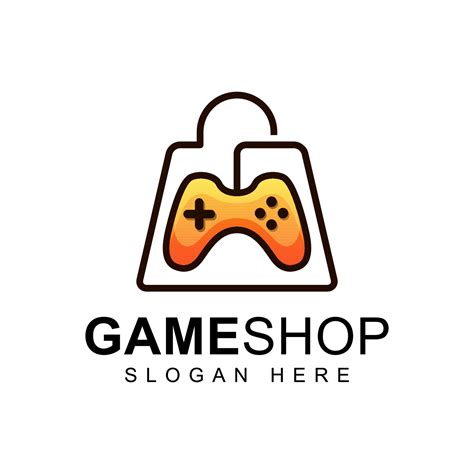 game shop with bag logo concept, icon gaming or symbol logo 7131902 Vector Art at Vecteezy