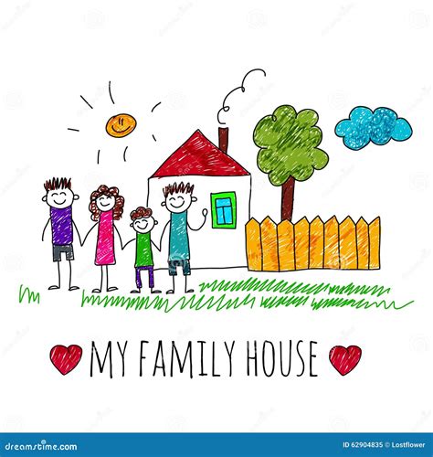 Vector Image My Family House Stock Vector - Illustration of design, cartoon: 62904835