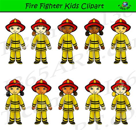 Firefighter Clipart Kids - Career Day Graphics - Clipart For School