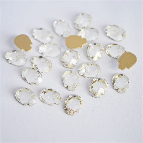 Clear Crystal Rhinestones Glue on Non Hotfix Rhinestone 6*8mm 10pcs ...