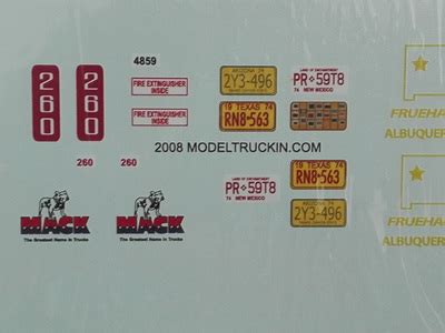 Truck Decals - Rick's Model Kits