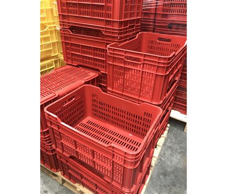 DE Vented Plastic Crate 58 Litre in Red colour | Storage Vented Plastic Crates for Agriculture ...