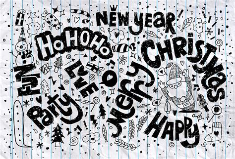 Vector illustration of Doodle Christmas background Digital Art by Pakpong Pongatichat - Fine Art ...