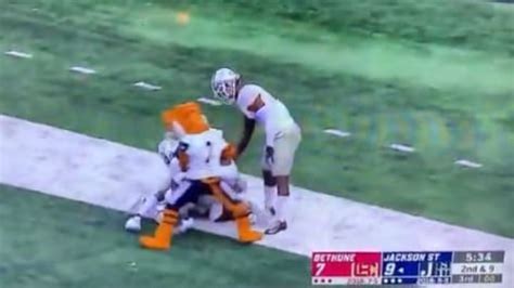 VIDEO: Jackson State Mascot Runs Onto the Field During End Zone Scrum ...