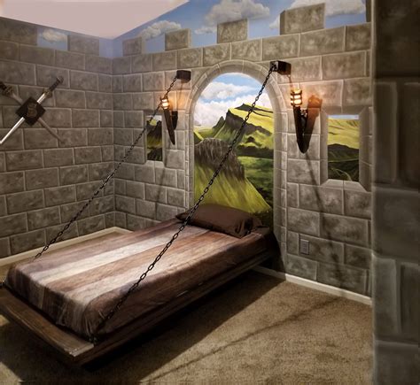 Epic DIY medieval castle playroom/bedroom built for grandkids / Boing Boing