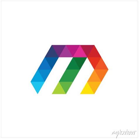 Colorful letter m logo design for business company visual identity posters for the wall ...