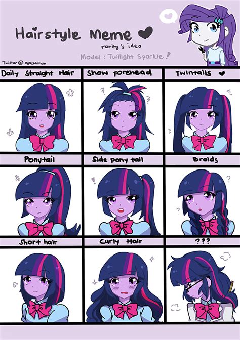 Twilight Sparkle Hairstyle Meme by Ayachiichan | My Little Pony: Equestria Girls | Know Your Meme