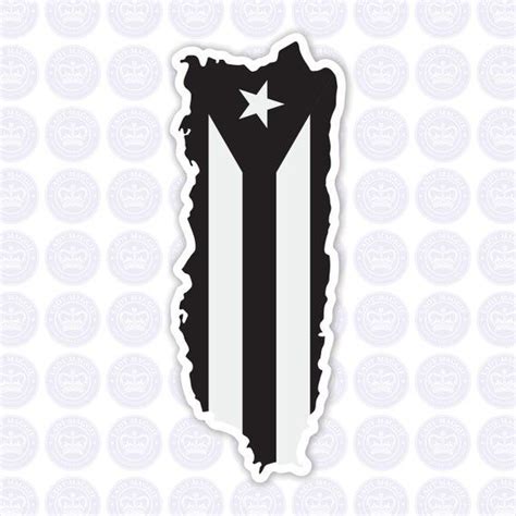 Black And White Puerto Rican Flag Sticker - Franklin Morrison's ...