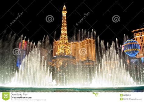 Bellagio Fountains editorial stock photo. Image of tower - 22304513